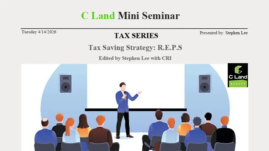 TAX SERIES – Tax Saving Strategy: R.E.P.S