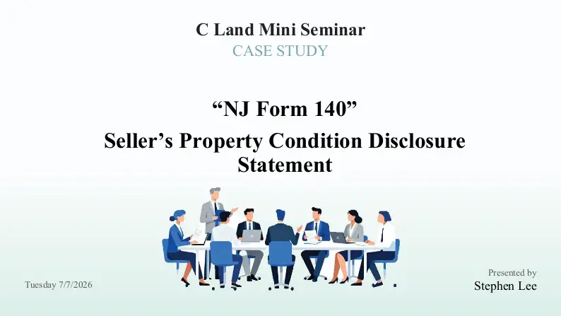 Form 140: Seller disclosure form