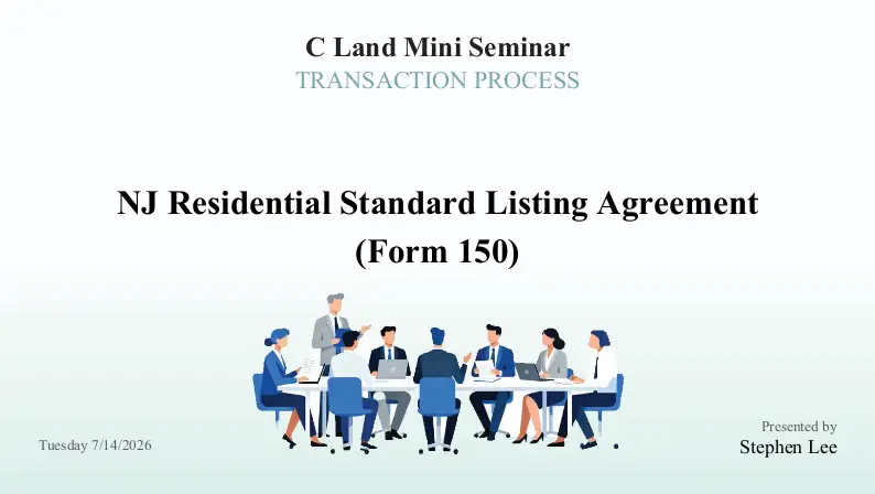 NJ Residential Standard Listing Agreement