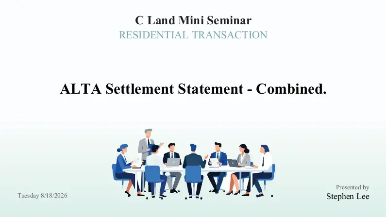 ALTA Settlement Statement – Combined